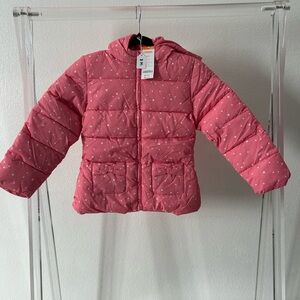 Gymboree Pink Puffer Jacket with White Dots